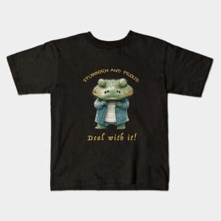 Crocodile Stubborn Deal With It Cute Adorable Funny Quote Kids T-Shirt